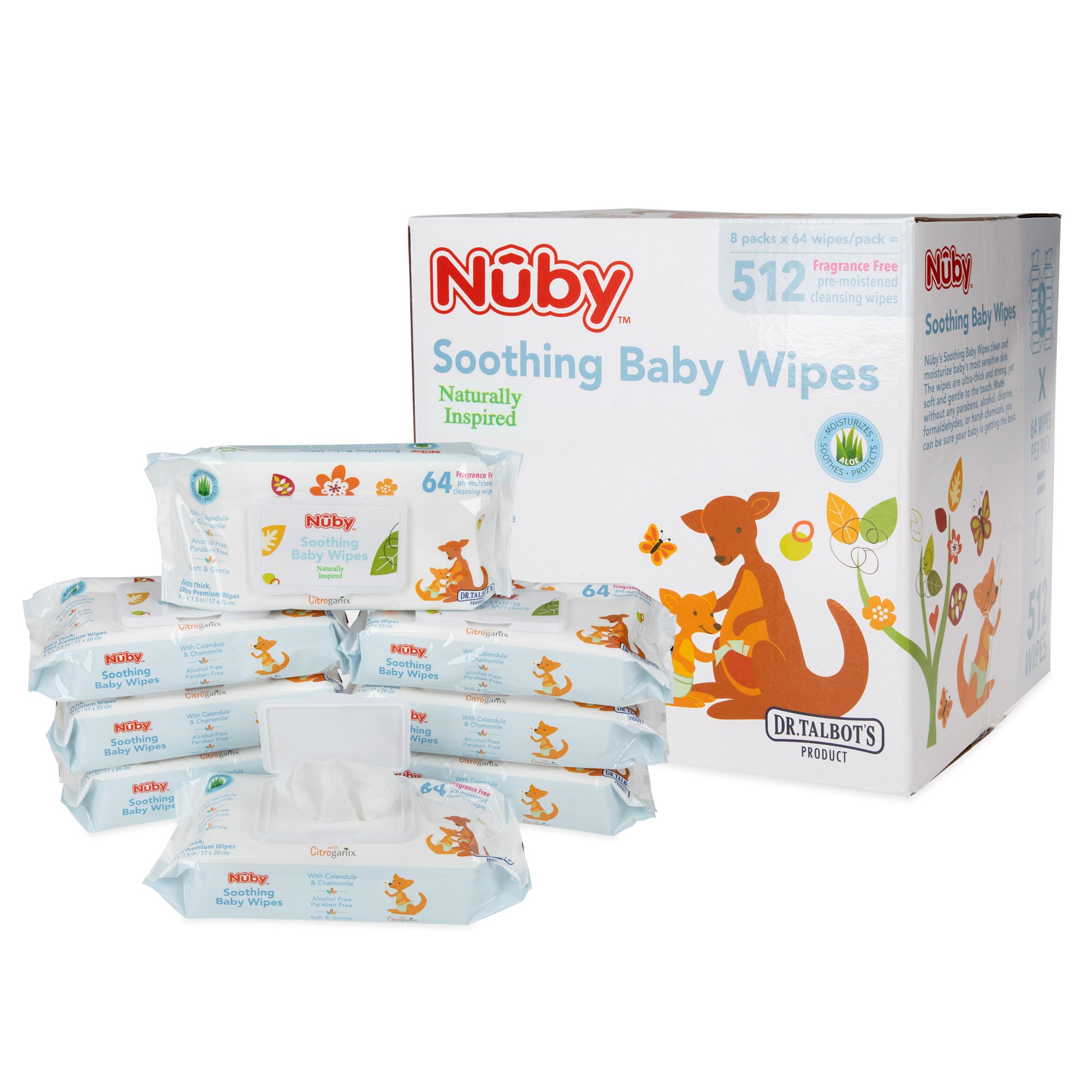 Nuby All Natural Pacifier and Teether Wipes - 48 Count