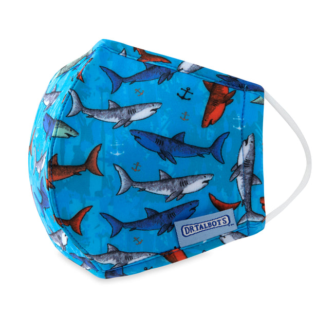 Cloth Face Mask - Ages 6-12 - 1 pack - Sharks - Dr Talbot's US