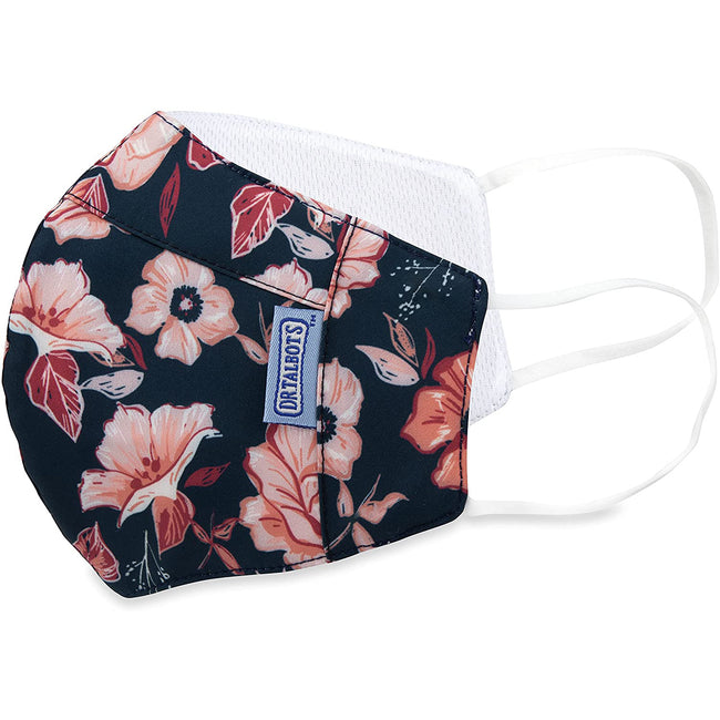 Adult Cup-style Cloth Mask - 1 pack - Pink Flowers on Navy - Dr Talbot's US