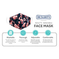 Adult Cup-style Cloth Mask - 1 pack - Pink Flowers on Navy - Dr Talbot's US