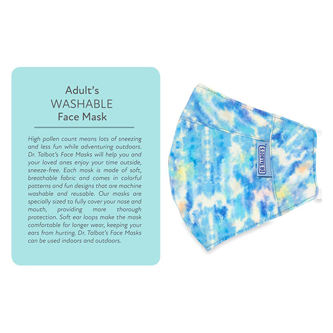 Adult Cup-style Cloth Mask - 1 pack - Blue & Pastel Water Colors - Dr Talbot's US