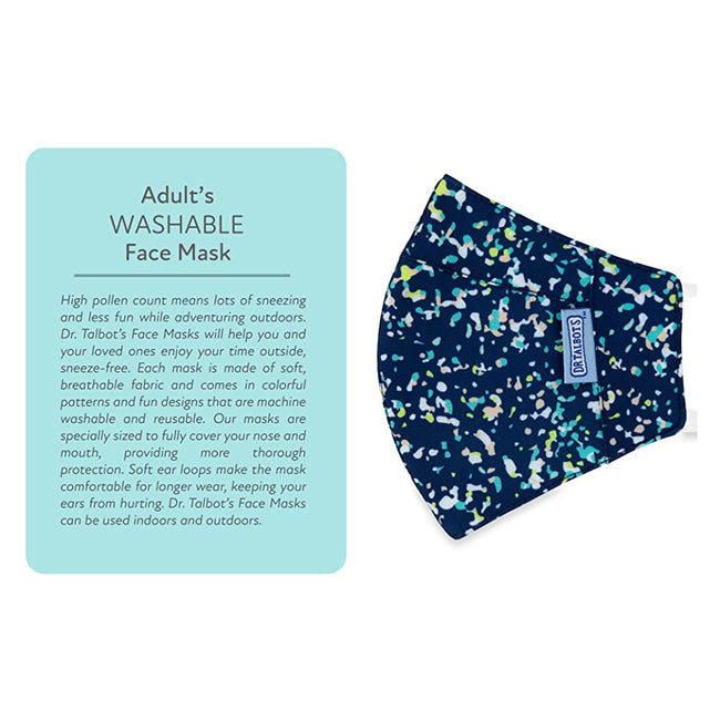 Adult Cup-style Cloth Mask - 1 pack - Colored Spackle on Navy - Dr Talbot's US