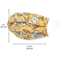 Adult Pleated Cloth Mask - 1 pack - White Flowers on Yellow - Dr Talbot's US
