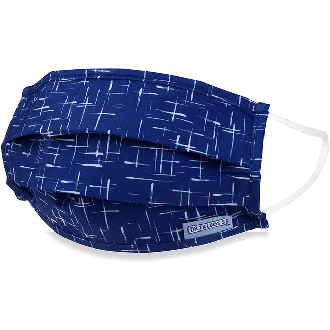 Adult Pleated Cloth Mask - 1 pack - White Lines on Blue - Dr Talbot's US