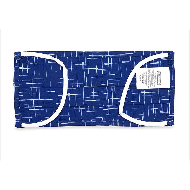 Adult Pleated Cloth Mask - 1 pack - White Lines on Blue - Dr Talbot's US