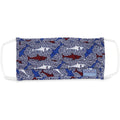 Adult Pleated Cloth Mask - 1 pack - Red, White, & Blue Sharks - Dr Talbot's US