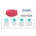 Adult Pleated Cloth Mask - 1 pack - Red - Dr Talbot's US