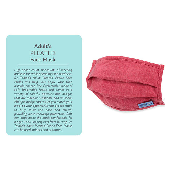 Adult Pleated Cloth Mask - 1 pack - Red - Dr Talbot's US