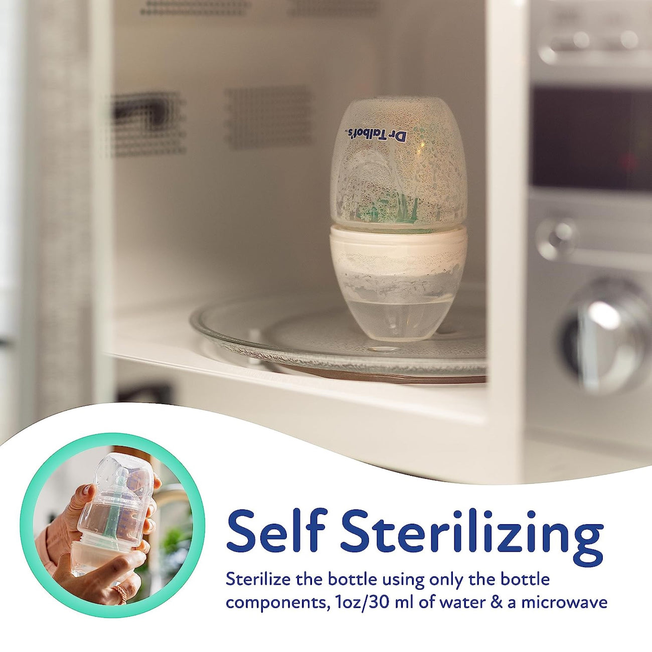 Self-Sterilizing Anti-Colic Bottle with Bonus Pacifier (4 Pack) - 6 oz