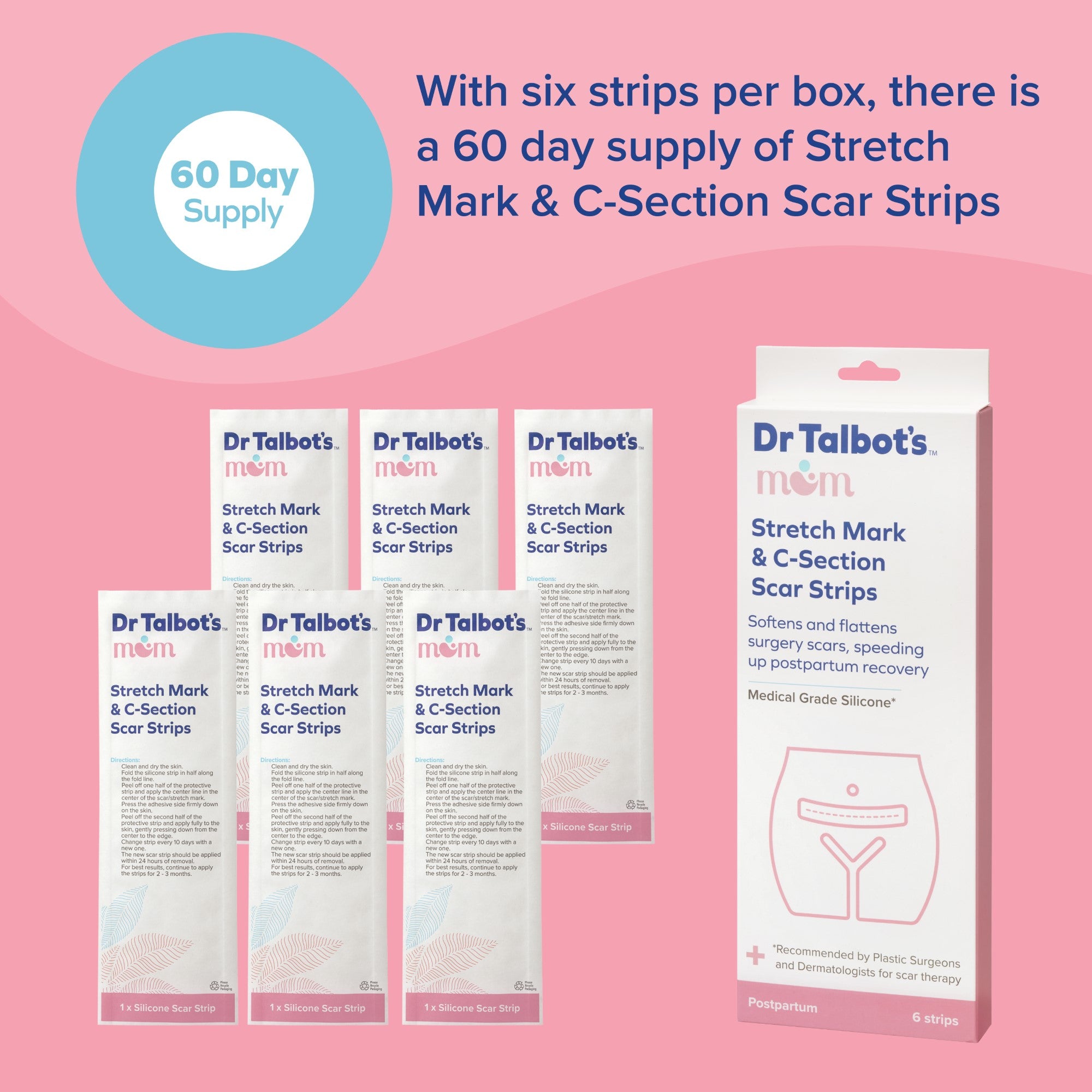 Stretch Mark & C-Section Scar Strips (6 Pack)