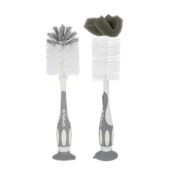 BlenderBottle Spazzola Per Bottiglie 2-in-1 - Con Setole Robuste E Mini Spazzola Flessibile, Grigio