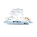 A package of Dr. Talbot’s Soothing Ultra Premium Baby Wipes (8 Packs - 512 Count) with a partially pulled-out wipe. The label highlights that the wipes are alcohol-free, paraben-free, and soft & gentle.