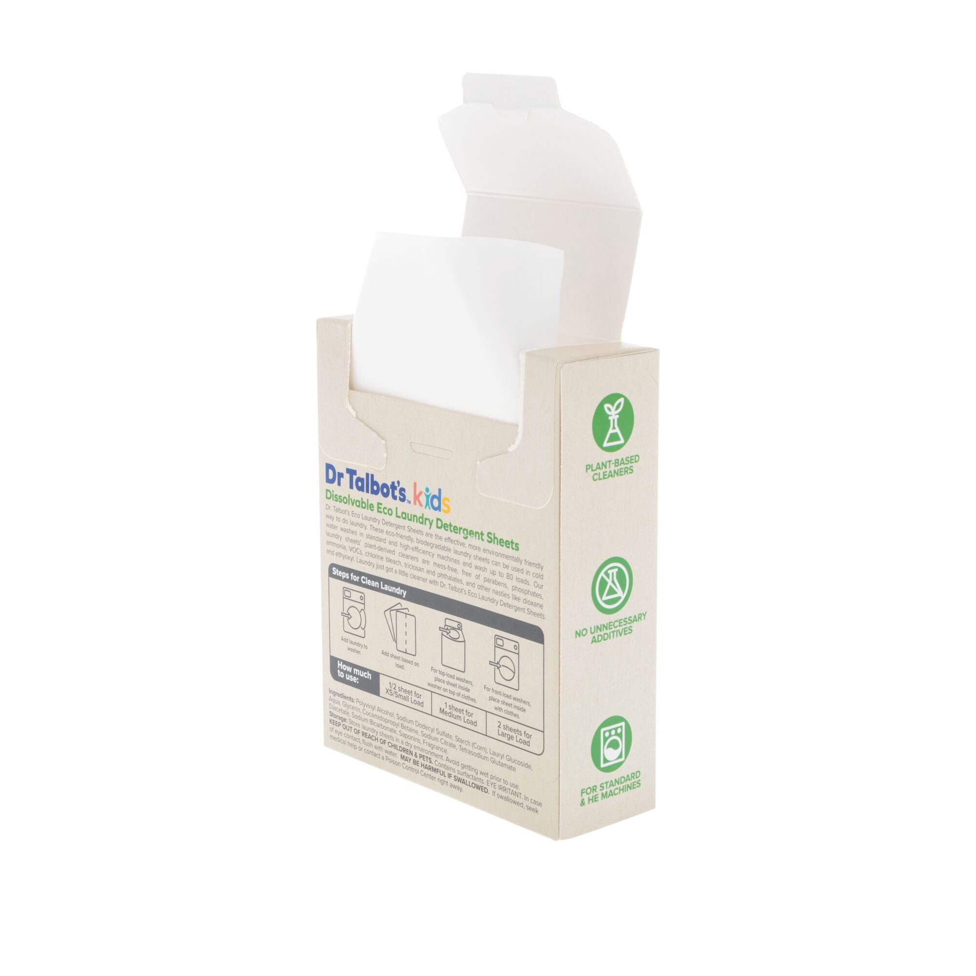 Dissolvable Eco Laundry Detergent Sheets for Kids | Fragrance Free (40-Count)