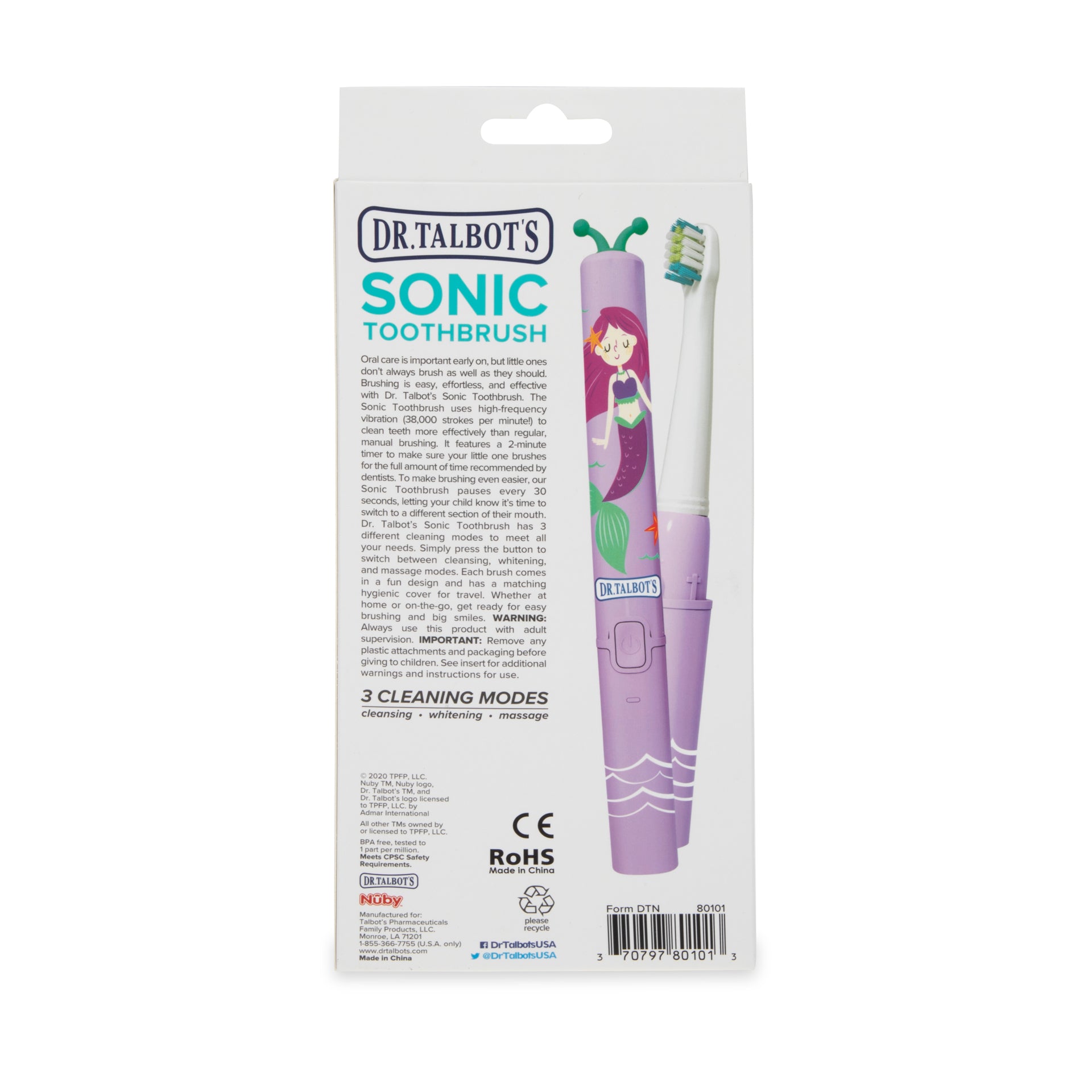 Sonic Toothbrush - Mermaid - Dr Talbot's US