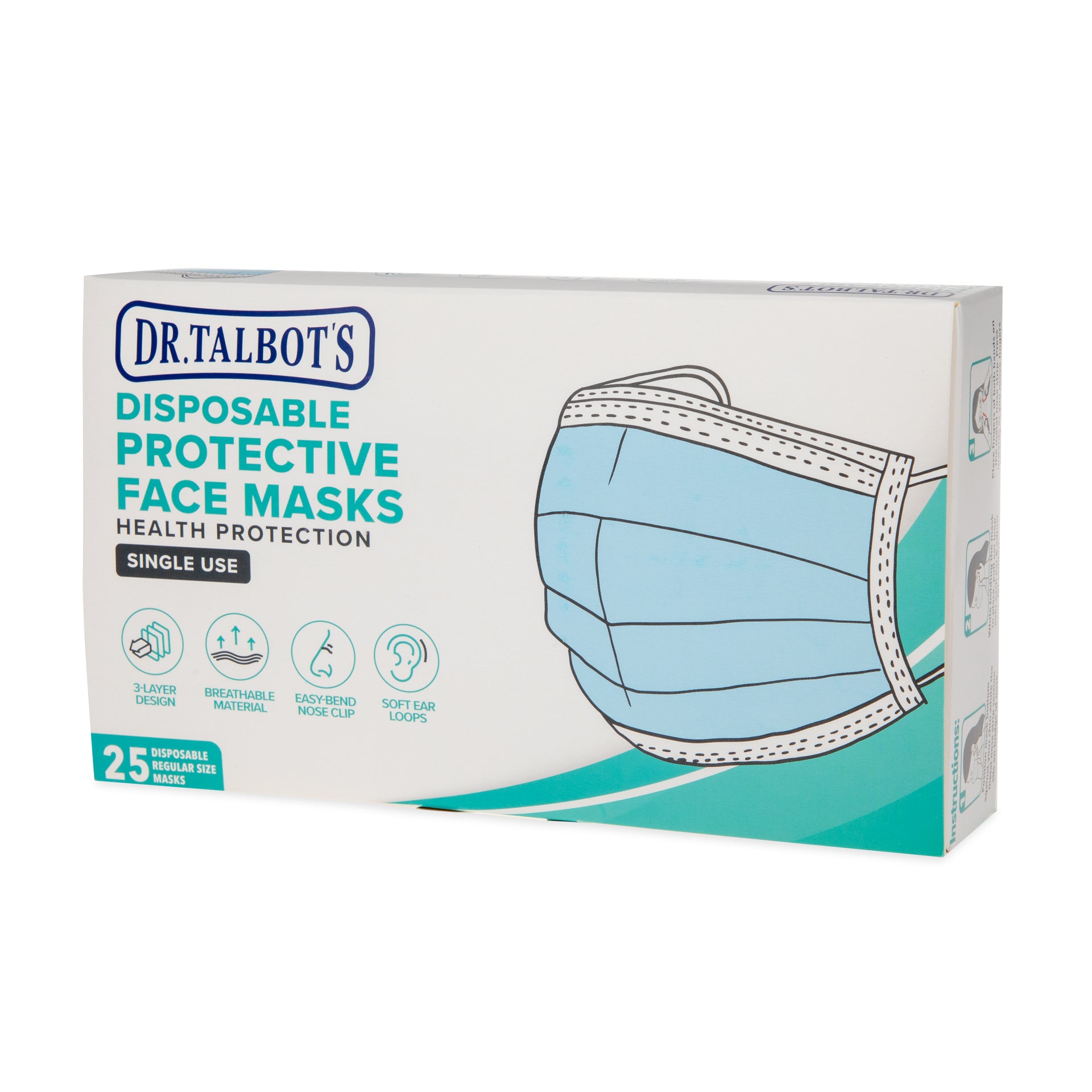 Adult Face Masks - 25 pack - Dr Talbot's US