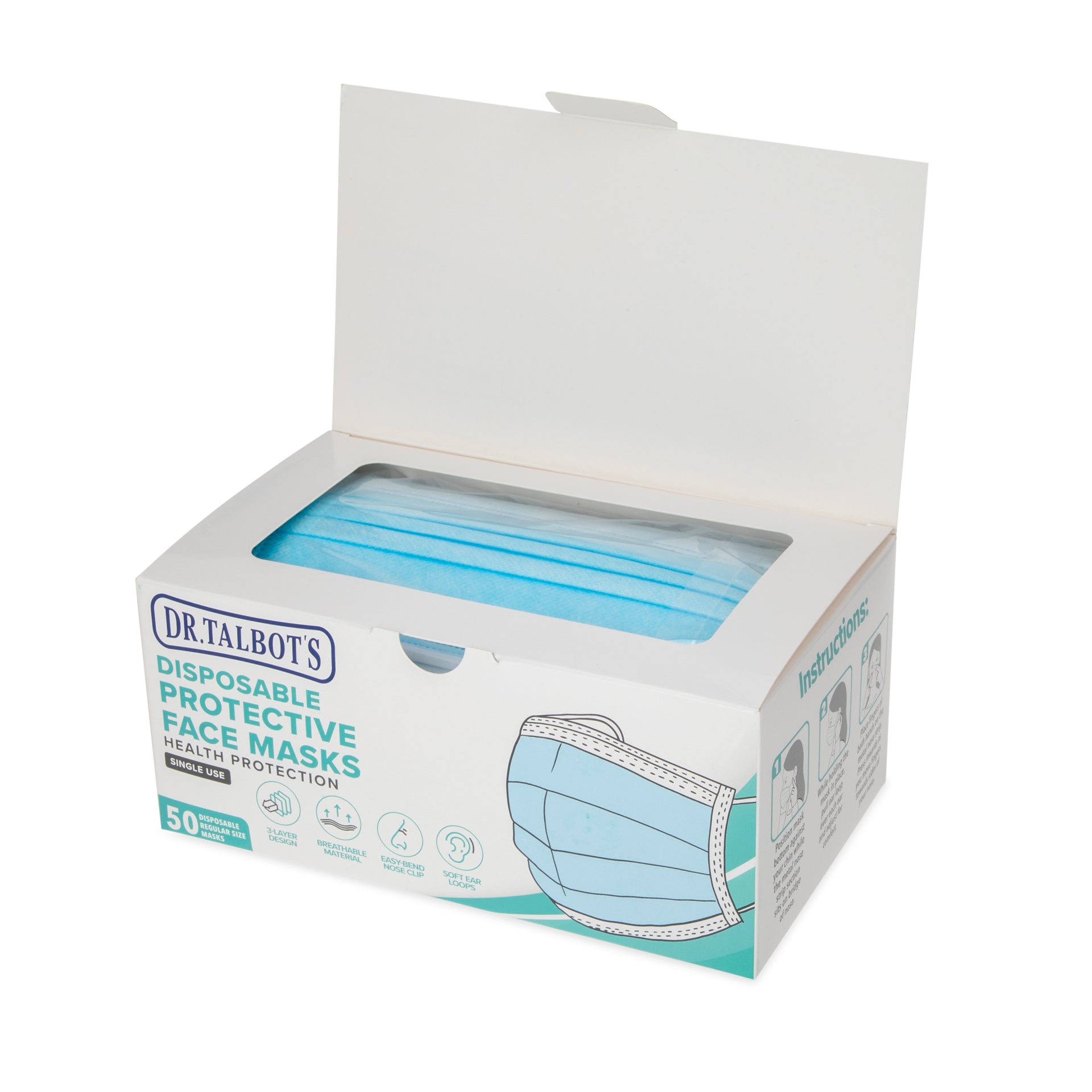 Adult Face Masks - 50 pack - Dr Talbot's US