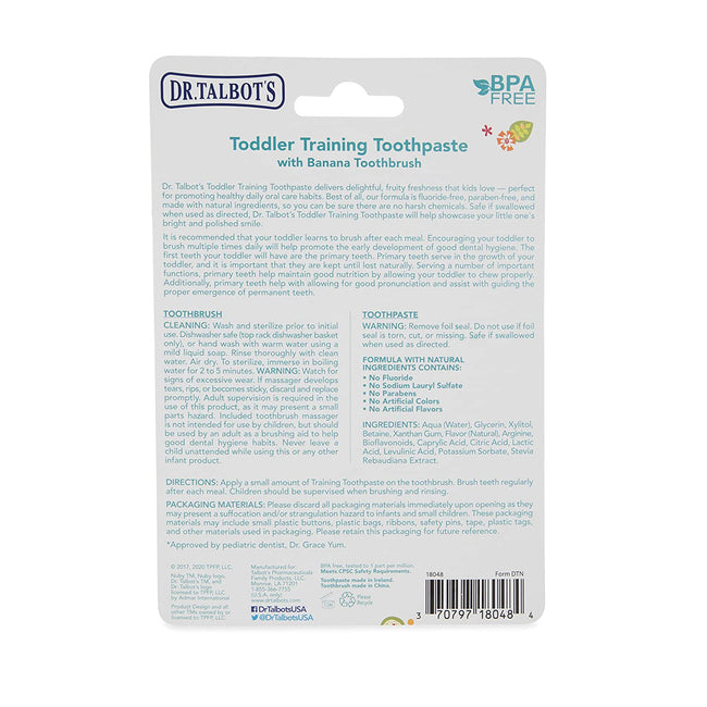 Toddler Training Toothpaste with Banana Toothbrush - Dr Talbot's US