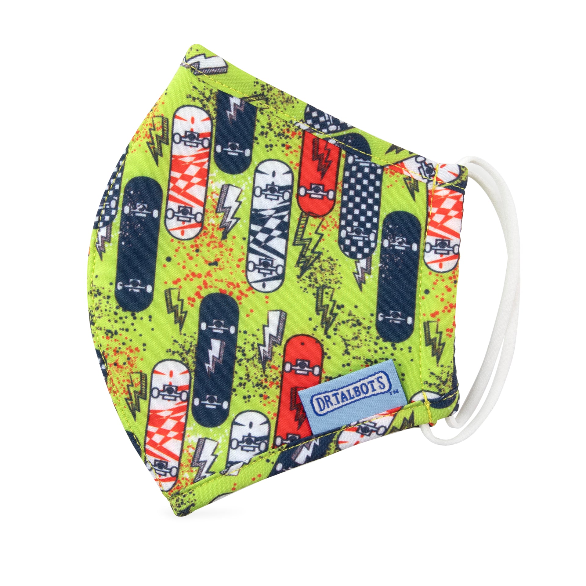 Cloth Face Mask - Ages 6-12 - 1 pack - Skateboards - Dr Talbot's US