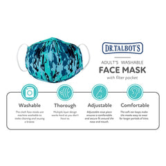 Adult Flat-fold Cloth Mask with Filter Pocket - 1 pack - Blue Paint - Dr Talbot's US