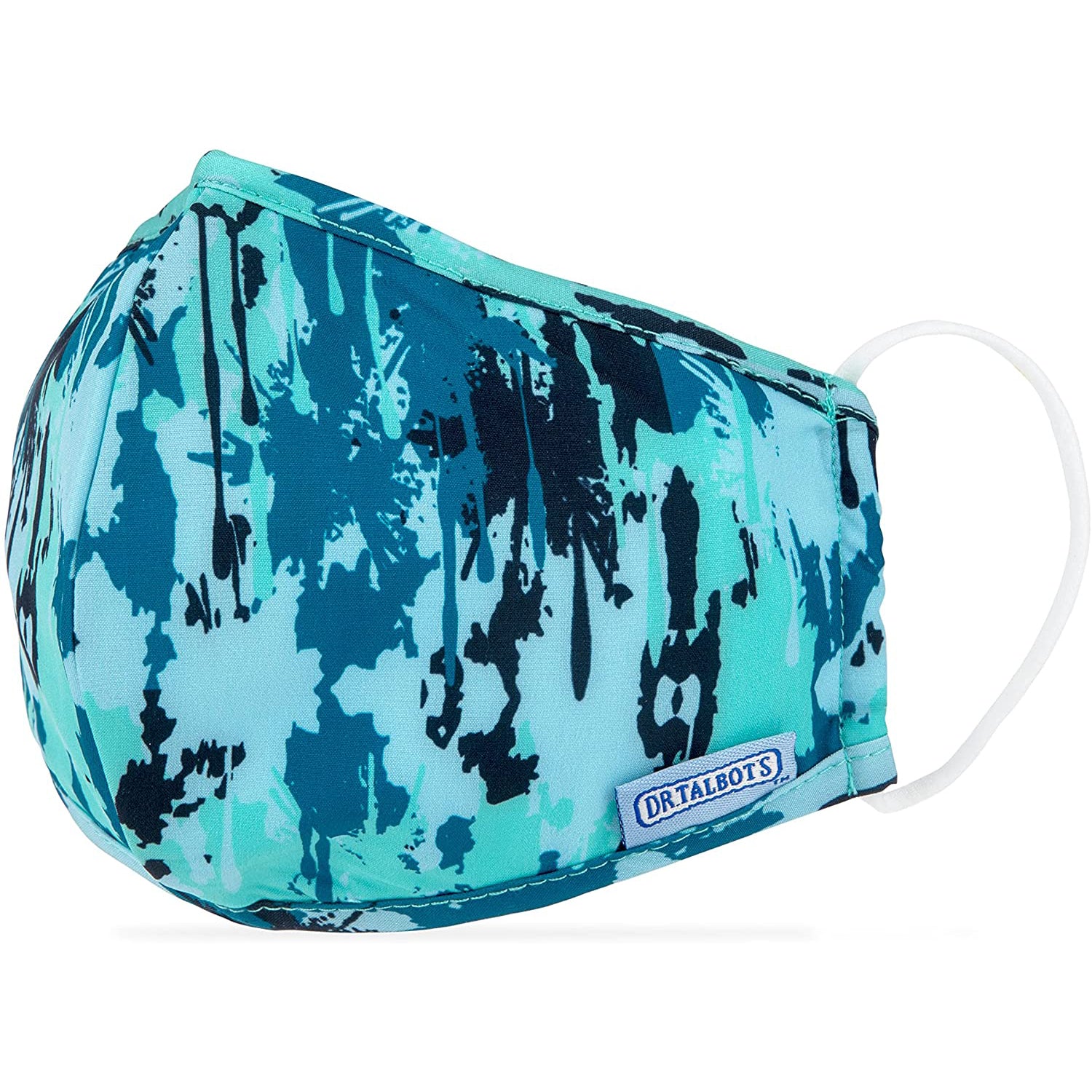 Adult Flat-fold Cloth Mask with Filter Pocket - 1 pack - Blue Paint - Dr Talbot's US