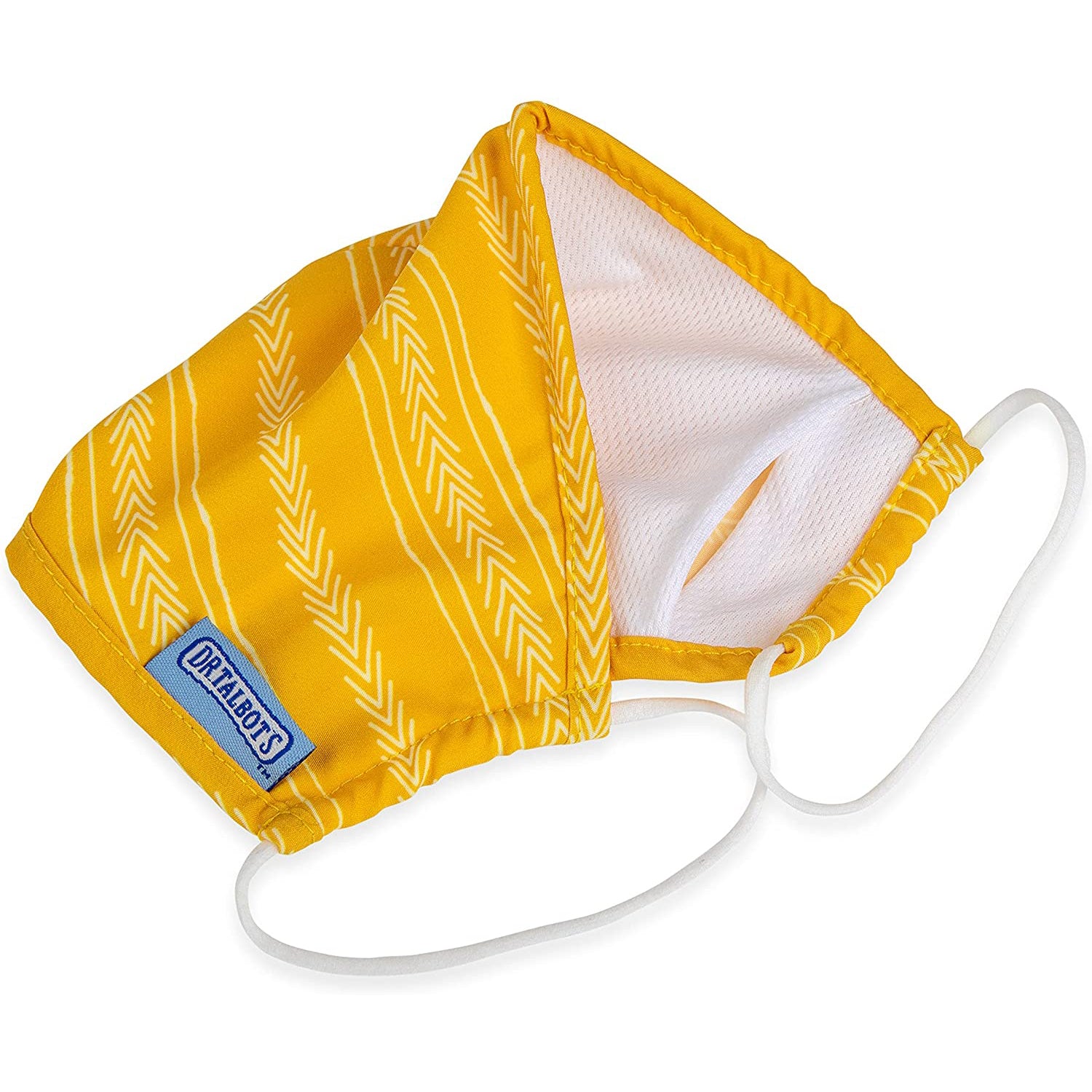 Adult Flat-fold Cloth Mask with Filter Pocket - 1 pack - Yellow Arrows - Dr Talbot's US
