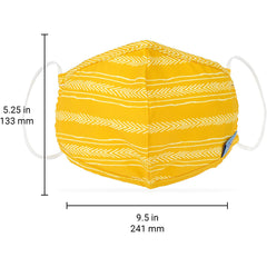 Adult Flat-fold Cloth Mask with Filter Pocket - 1 pack - Yellow Arrows - Dr Talbot's US