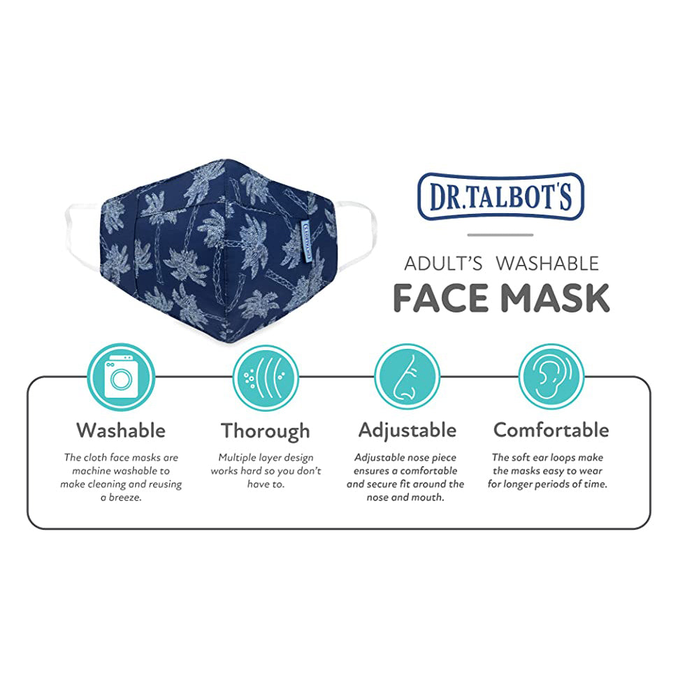 Adult Cup-style Cloth Mask - 1 pack - Palm Trees - Dr Talbot's US