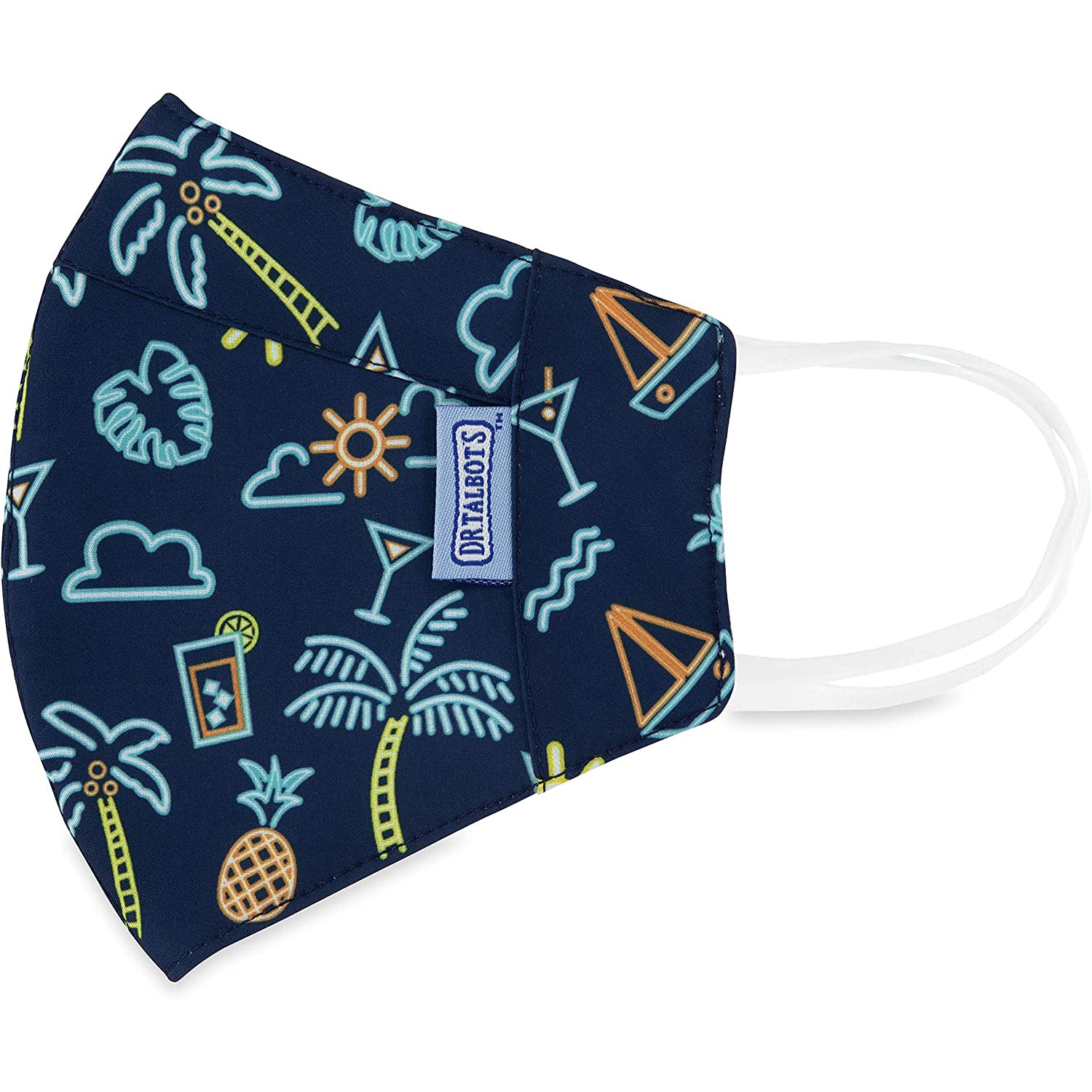 Adult Cup-style Cloth Mask - 1 pack - Tropical Neon Lights - Dr Talbot's US