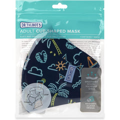 Adult Cup-style Cloth Mask - 1 pack - Tropical Neon Lights - Dr Talbot's US