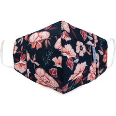 Adult Cup-style Cloth Mask - 1 pack - Pink Flowers on Navy - Dr Talbot's US