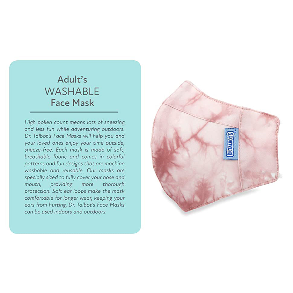 Adult Cup-style Cloth Mask - 1 pack - Dusty Rose Tie-dye - Dr Talbot's US