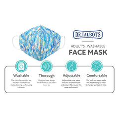 Adult Cup-style Cloth Mask - 1 pack - Blue & Pastel Water Colors - Dr Talbot's US