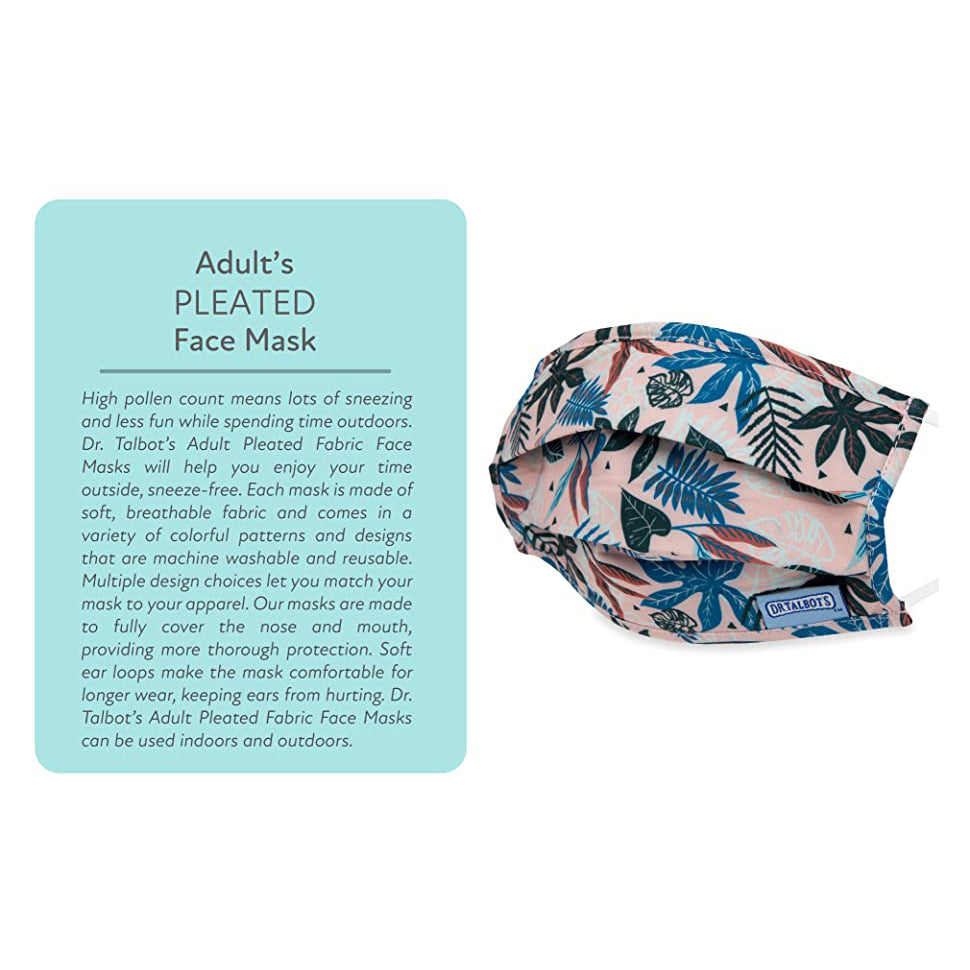 Adult Pleated Cloth Mask - 1 pack - Multi-colored Leaves - Dr Talbot's US