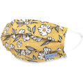 Adult Pleated Cloth Mask - 1 pack - White Flowers on Yellow - Dr Talbot's US