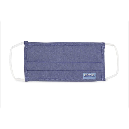 Dr. Talbot's Adult Pleated Cloth Mask - 1 pack - Blue features white ear loops and a small rectangular label on the bottom right corner. This comfortable, washable mask is designed for adults.
