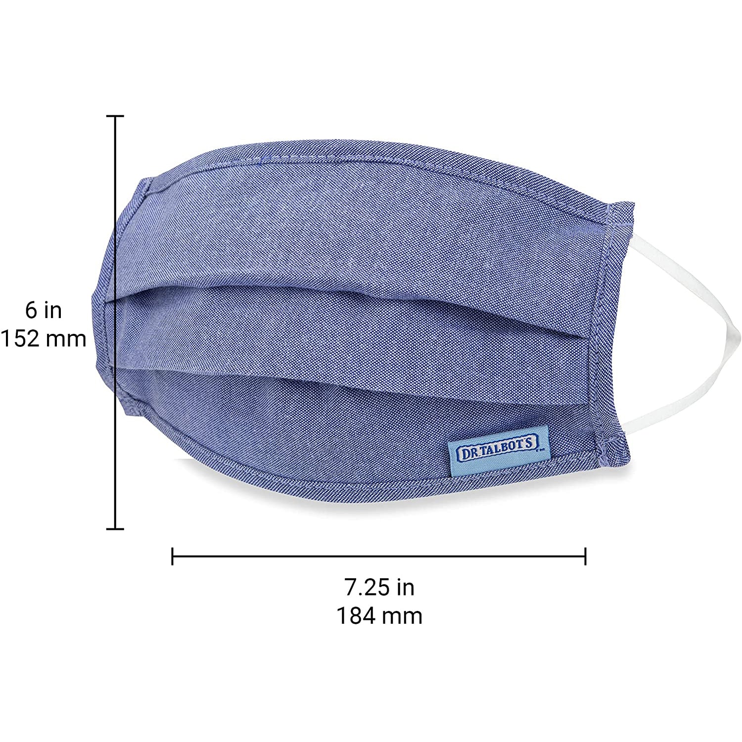 Adult Pleated Cloth Mask - 1 pack - Blue - Dr Talbot's US