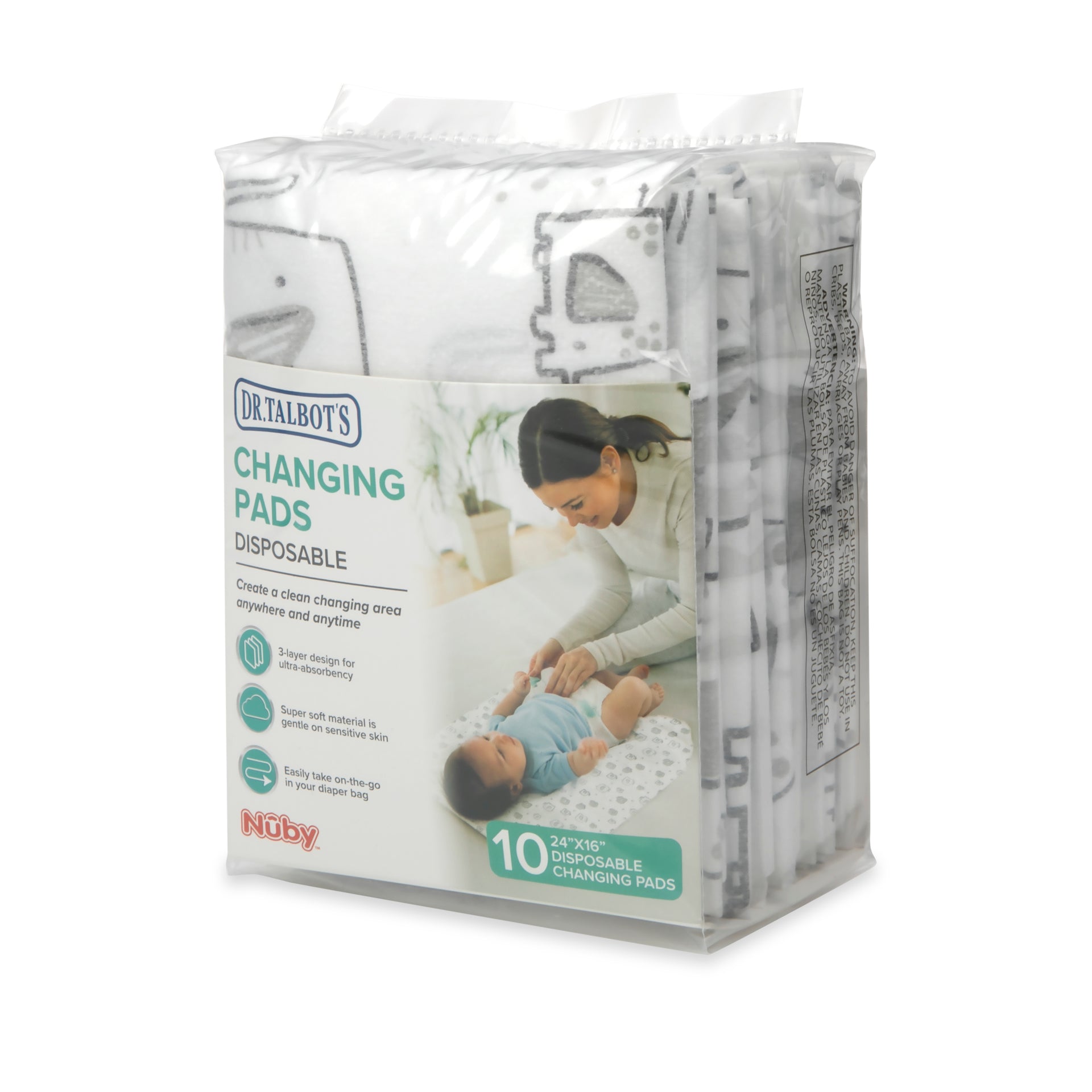 Disposable Changing Pads (10-Pack) for On-the-Go Convenience – Dr Talbot's
