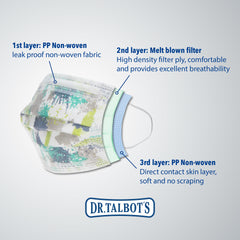 Girls Kid's Face Mask (Ages 2-5) - 10 pack - Dr Talbot's US